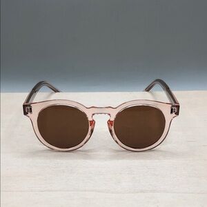 Bonnie Clyde The Hill  Sunglasses Round Shades Sheer Crystal Pink